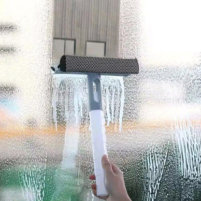 3 in 1 Window Cleaning - Brush, Glass Wiper & Spray Bottle