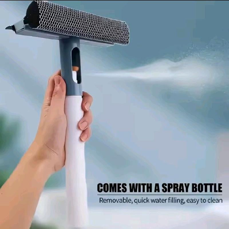 3 in 1 Window Cleaning - Brush, Glass Wiper & Spray Bottle